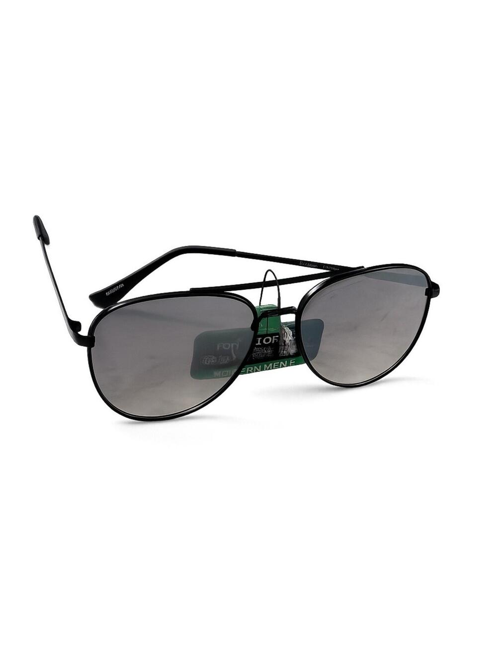 Foster Grant Aviator Sunglasses Black Metal Frame Gray Lens Men’s NWT